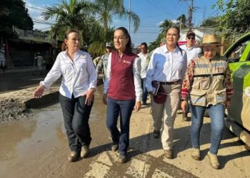 Tras inundaciones en Veracruz: Sheinbaum y Montiel supervisan zonas afectadas
